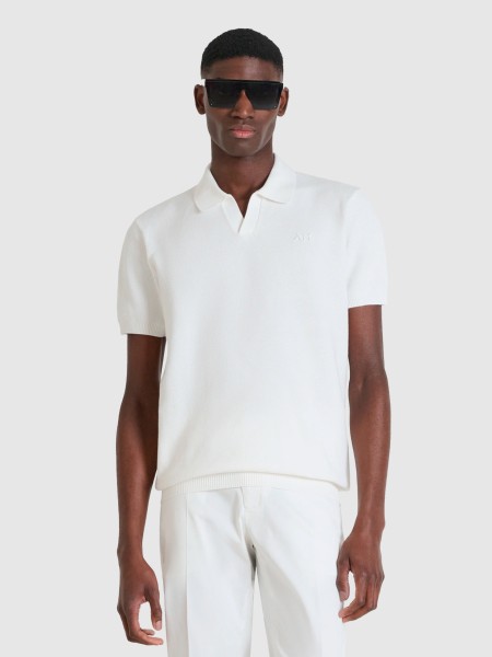 Polos Homem Sweater Regular Fit In Cotton Soft Yarn With Embroidered Logo Antony Morato