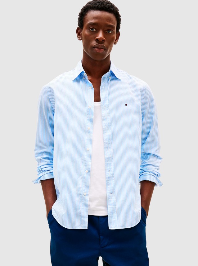 Homem Flex Poplin Classic Stp Rf Shirt Tommy Hilfiger