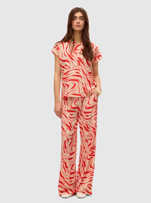 T-Shirt Mulher Vmpoet Ss Top Jrs Ga Boo Vero Moda