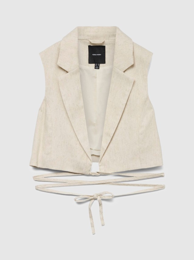 Tops Mulher Vmsoffie Sl Crop String Vest Vero Moda