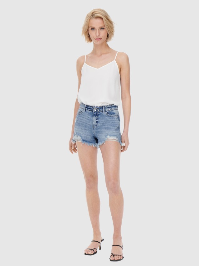 Calcao Mulher Onlpacy Hw Studded Dnm Shorts Bj Only