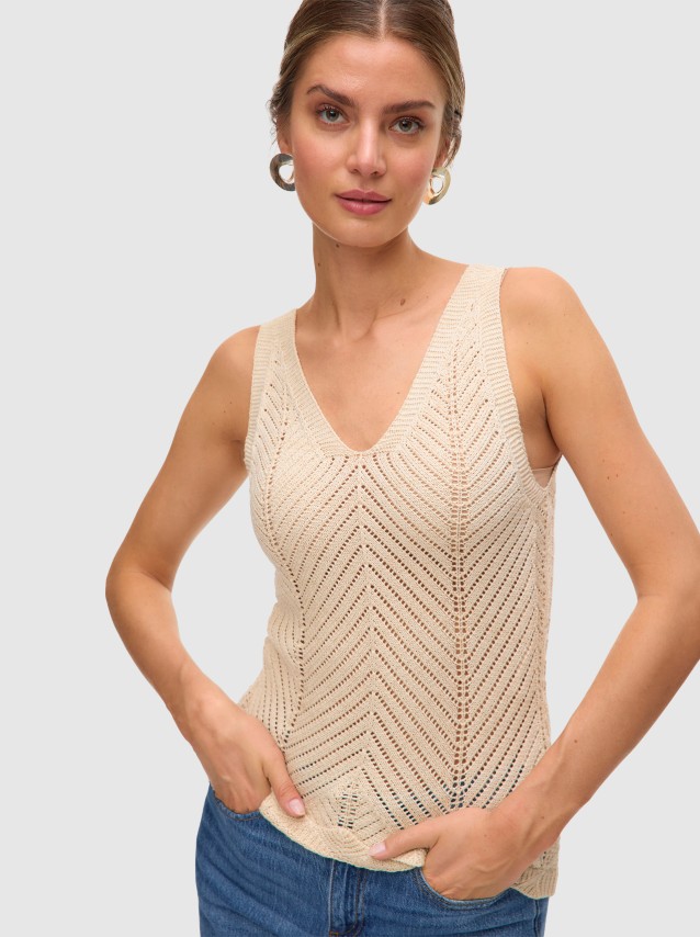 Tops Mulher Vmnoel Sl V-Neck Top Fr Vero Moda