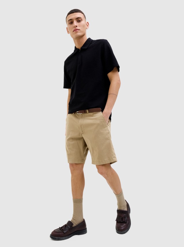 Calcao Homem Jpstmarco Franco Chino Shorts W Belt Mid Jack & Jones