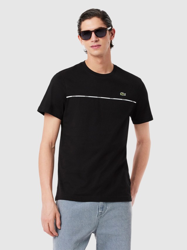 Homem Regular Fit Lacoste Trim Jersey T-Shirt Lacoste