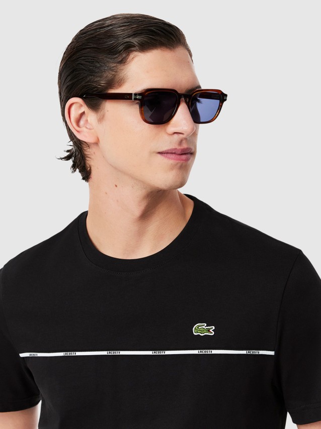 Homem Regular Fit Lacoste Trim Jersey T-Shirt Lacoste