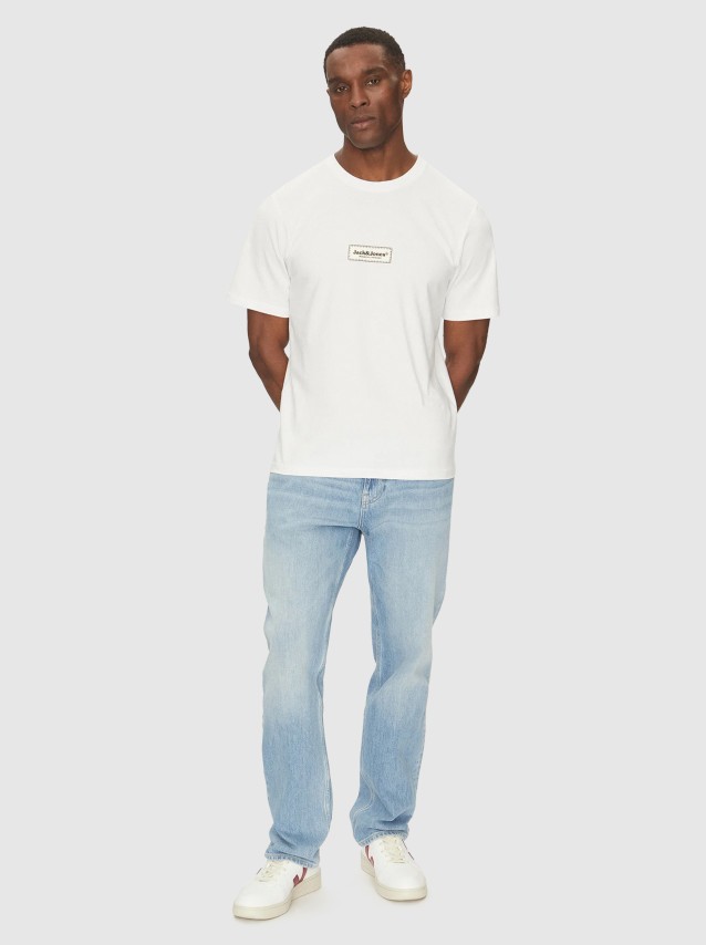 T-Shirt Homem Jorsplit Fakestitch Branding Tee Ss Cn Jack & Jones