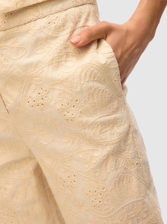 Calca Mulher Vmeline Hw Tapered Embr Ankle Pants Vero Moda