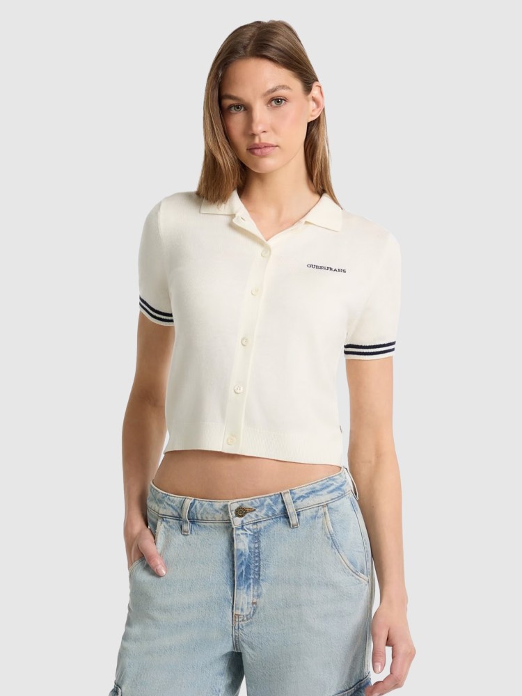 Polos Mulher Guess Jeans Creme Forte Store