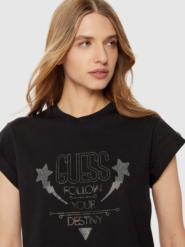 T-Shirt Mulher Sleeves Guess