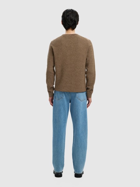 Camisola Homem Slhross Ls Knit Structure Crew Neck Noos Selected Camisola Homem Slhross Ls Knit Structure Crew Neck Noos Selected