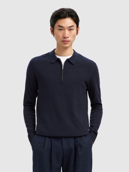Polos Homem Slhberg Ls Half Zip Polo Noos Selected