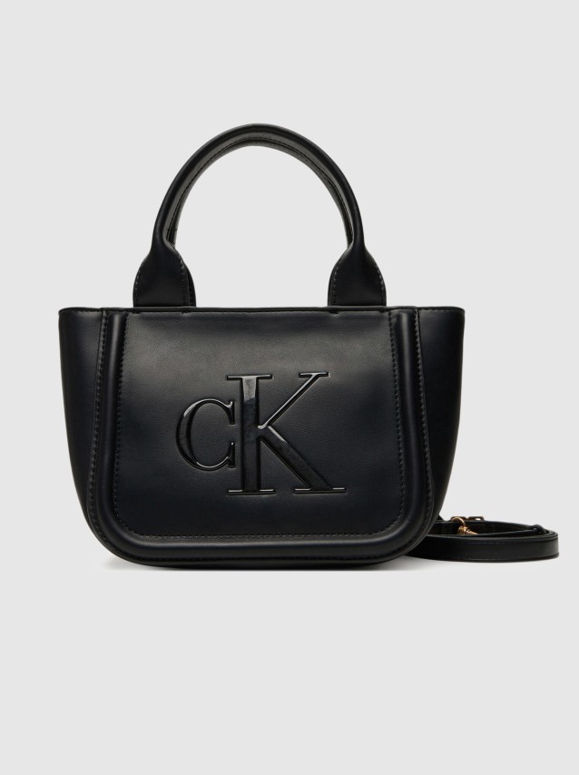 Tote Bags Mulher Raised Ck Small Tote With Strap Calvin Klein