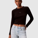 Camisolas Mulher Ls Monogram Baby Tee Calvin Klein