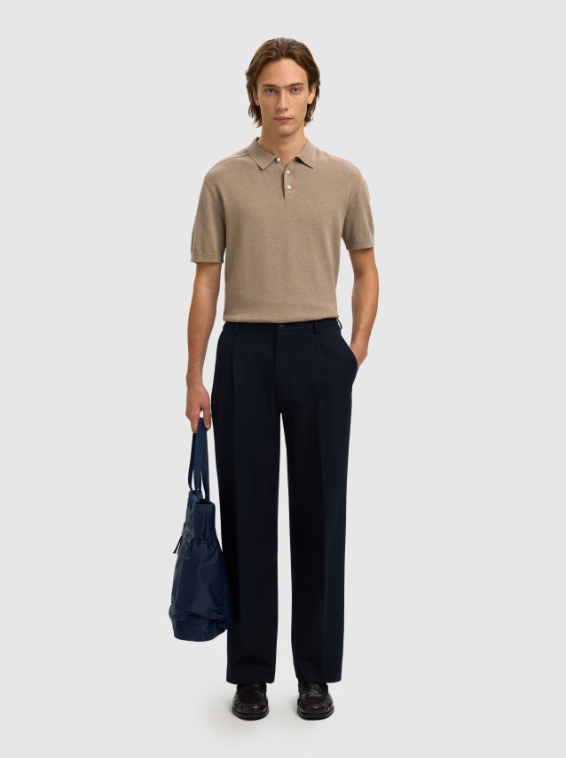 Polo Selected Homem Slhberg Ss Knit Polo Noos