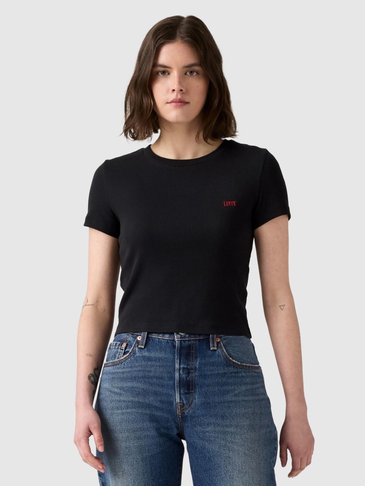 T-Shirt Fille Levi's Noir - Taille 16 Ans - Coton - Style Basique Rétro
