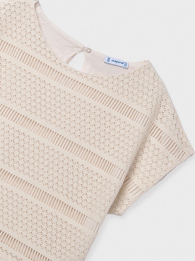 T-Shirt Mayoral Menina Top Imita��o de Croch�
