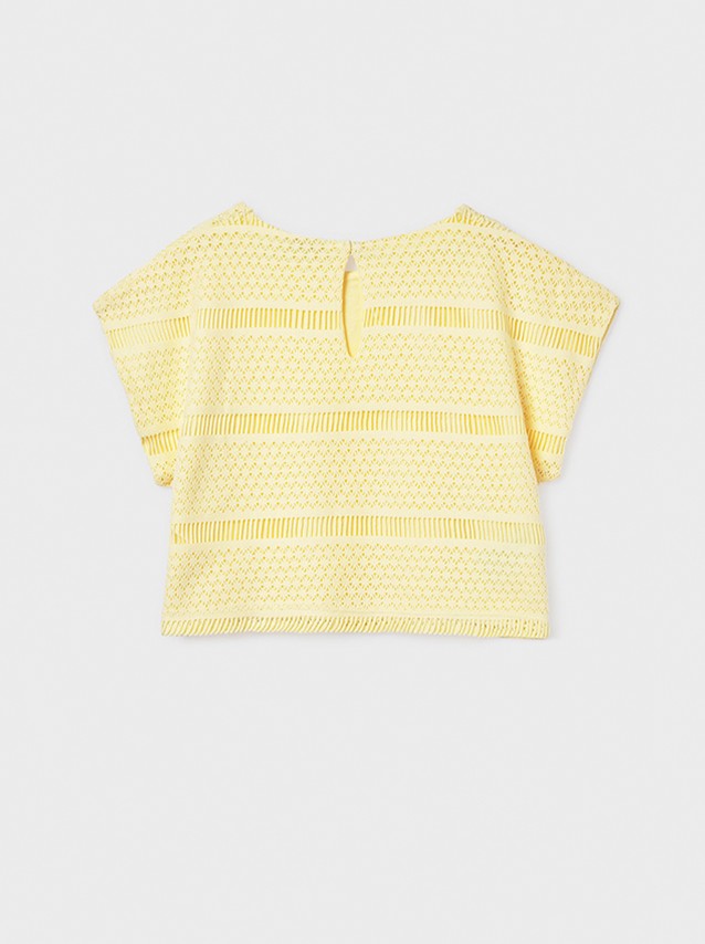 T-Shirt Mayoral Menina Top Imita��o de Croch�