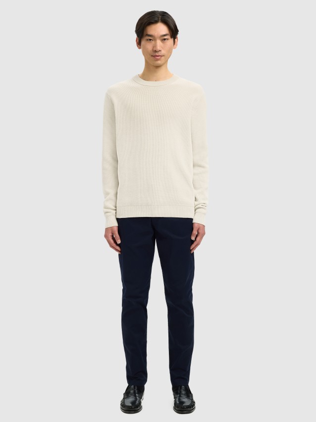 Camisola Selected Homem Slhdane Ls Knit Structure Crew Neck Noos