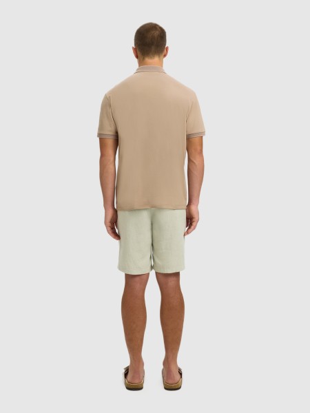 Polo Selected Homem Slhfave Zip Ss Polo Noos