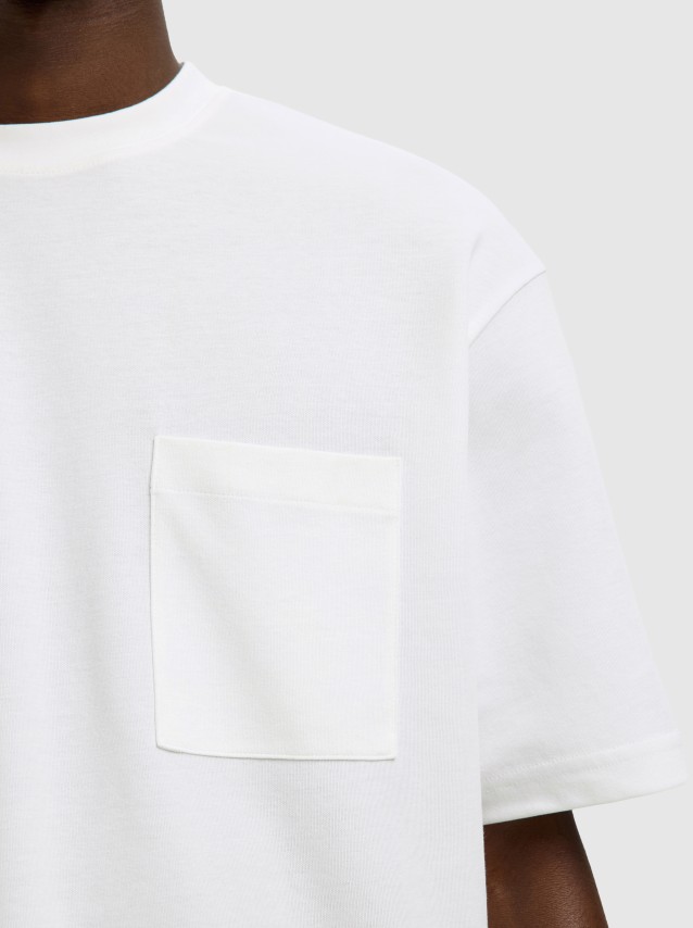 T-Shirt Selected Homem Slhlooseoscar Pocket Ss Tee Noos