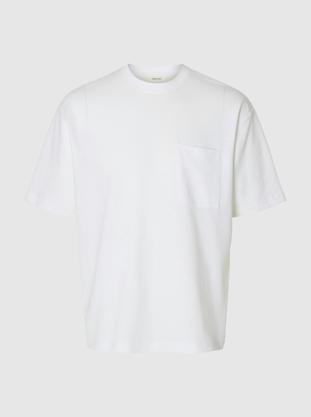 T-Shirt Selected Homem Slhlooseoscar Pocket Ss Tee Noos