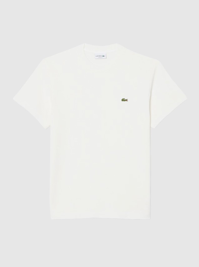 T-Shirt Lacoste Homem Classic Fit Cotton And Linen Piqu� Tshirt