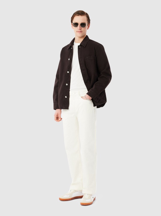 T-Shirt Lacoste Homem Regular Fit Lacoste Stripe Band Tshirt