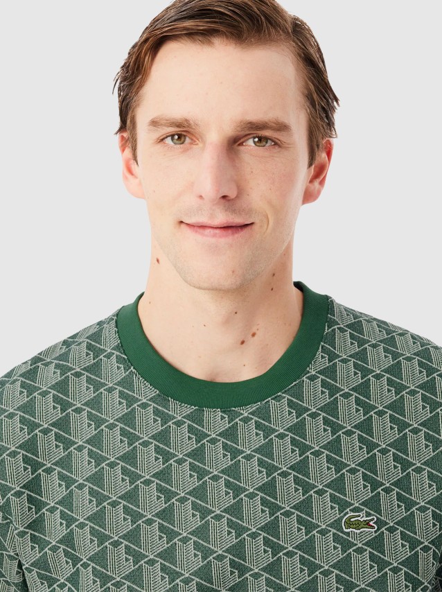 T-Shirt Lacoste Homem Classic Fit Monogram Jacquard Tshirt