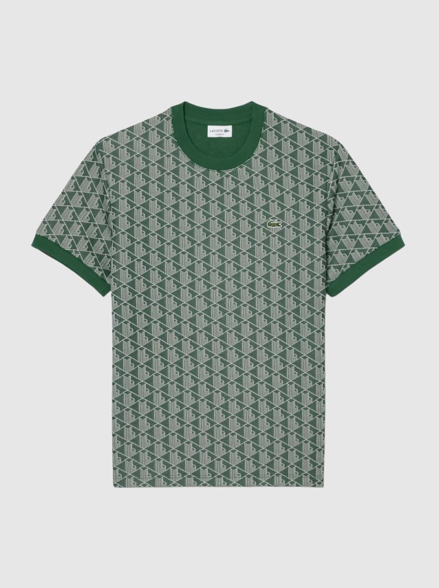 T-Shirt Lacoste Homem Classic Fit Monogram Jacquard Tshirt