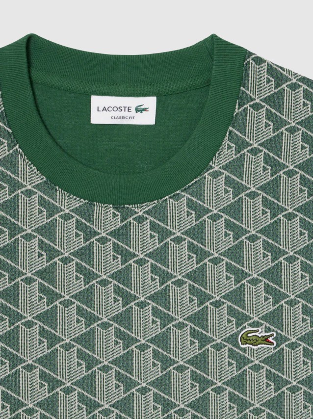 T-Shirt Lacoste Homem Classic Fit Monogram Jacquard Tshirt