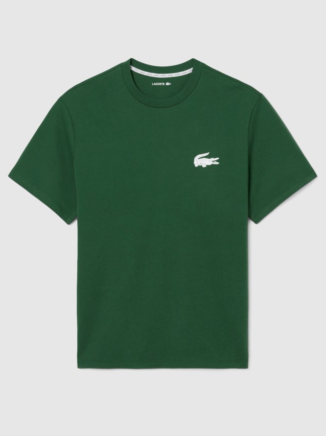 T-Shirt Lacoste Homem Crocodile Print Cotton Loungewear Tshirt