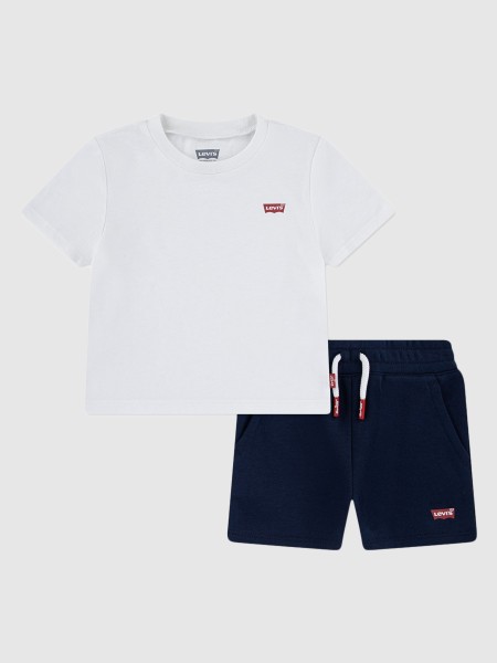 2 Pe�as Levis Menino  Lvb Batwing Tee & Knit Short S