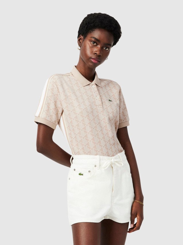 Polos Mulher Slim Fit Monogram Jacquard Polo Lacoste