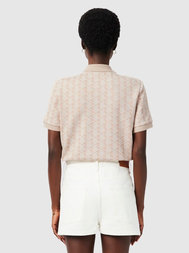 Polos Mulher Slim Fit Monogram Jacquard Polo Lacoste
