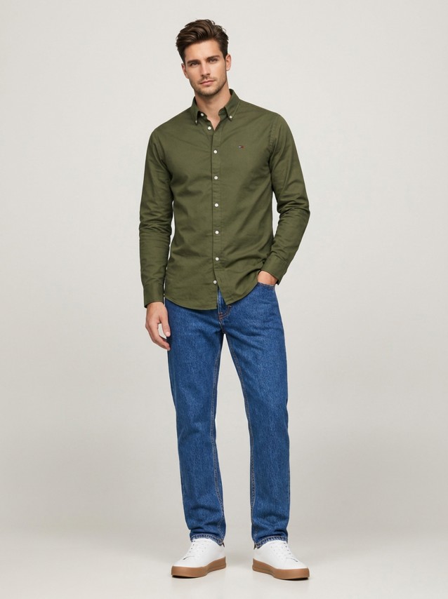 Camisa Homem Tjm Original Stretch Shirt Tommy Jeans