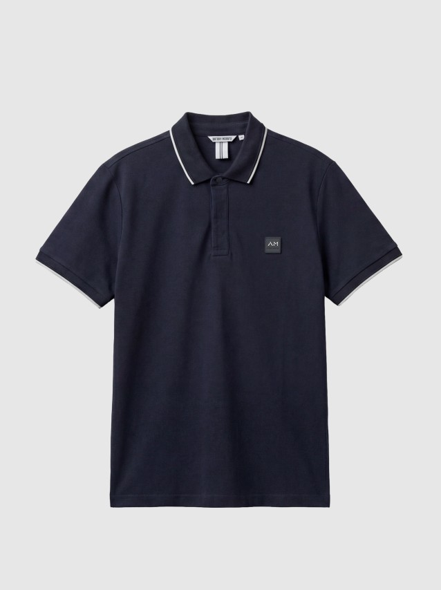 Polo  Antony Morato Homem Polo Regular Fit In Piquet With Striped Rib On Collar And On Cuffs And Log