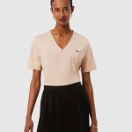 T-Shirt Mulher Relaxed Fit Soft Cotton Jersey V Neck T-Shirt Lacoste