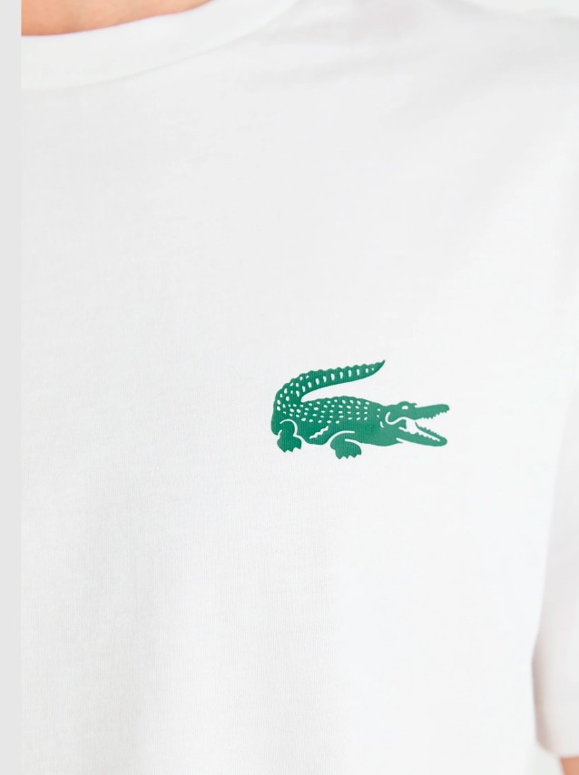T-Shirt Lacoste Homem Crocodile Print Cotton Loungewear Tshirt