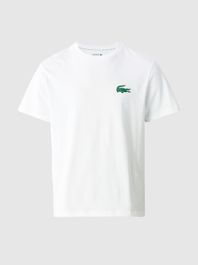 T-Shirt Lacoste Homem Crocodile Print Cotton Loungewear Tshirt