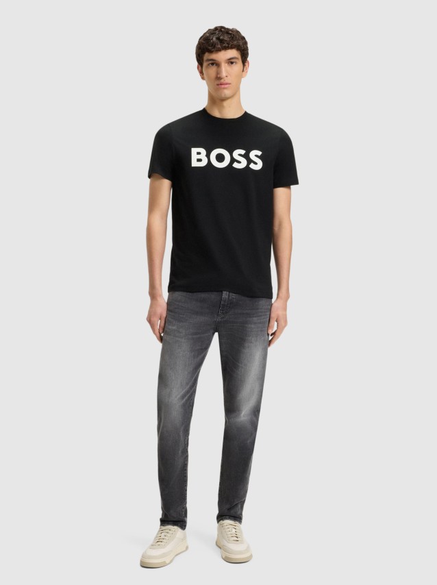T-Shirt Homem Thinking Boss Orange
