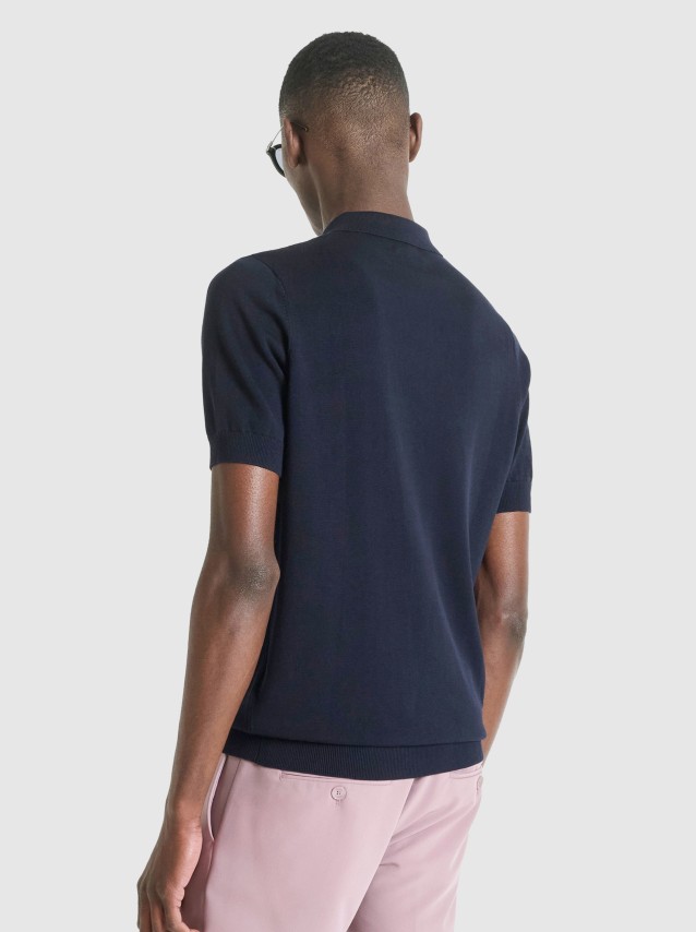 Polo  Antony Morato Homem Sweater Polo With Zip Short Sleeves Regular Fit In Cotton Blend Soft Yarn 