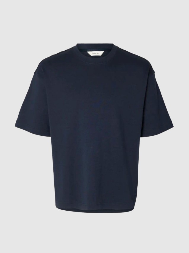 T-Shirt Selected Homem Slhrelaxbob Ss O-Neck Tee