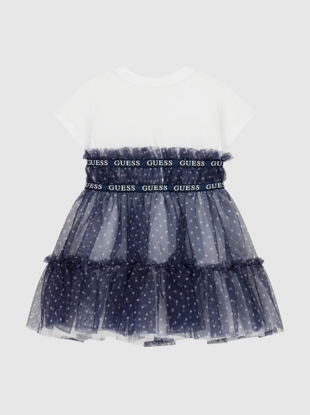 Vestido Guess Menina Mixed Fabric Ss Dress