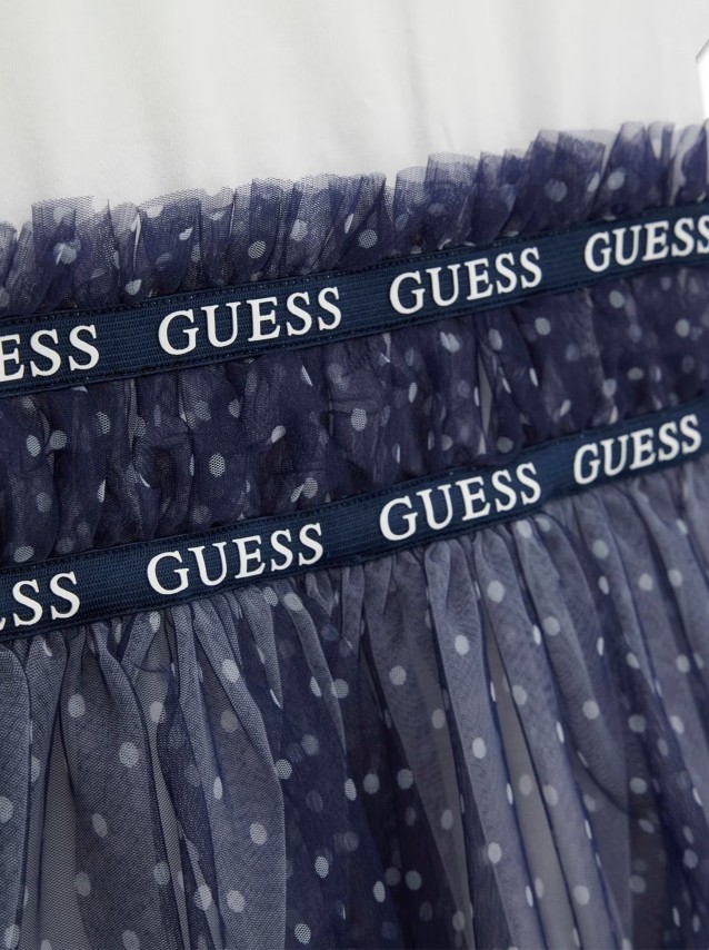 Vestido Guess Menina Mixed Fabric Ss Dress