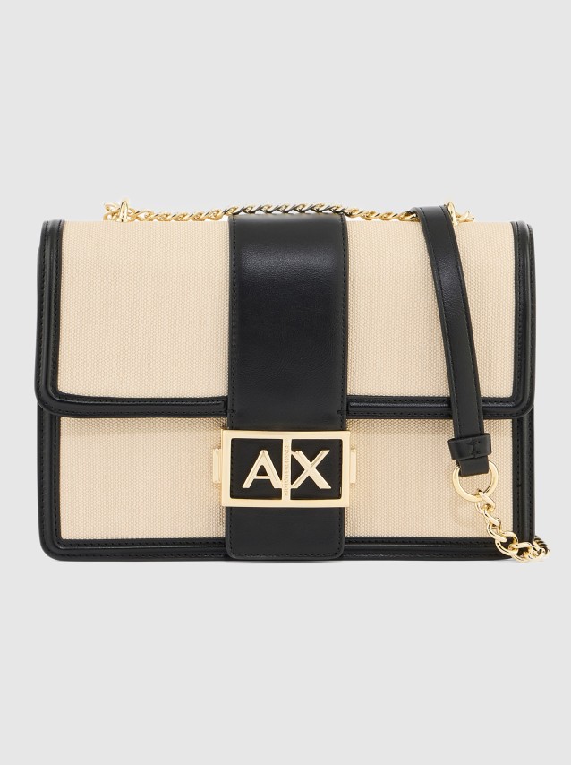 Mala Armani Exchange Mulher Jodie Canvas Crossbody M
