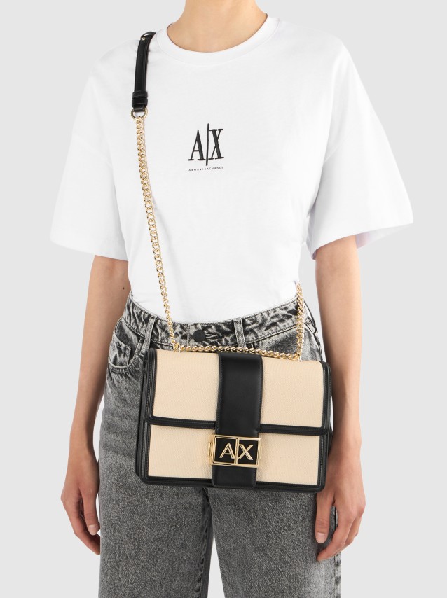 Mala Armani Exchange Mulher Jodie Canvas Crossbody M