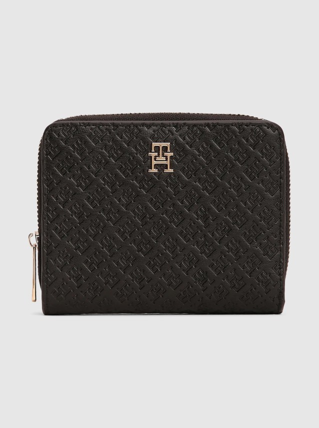 Carteira Tommy Hilfiger Mulher Th Icon Med Za W/flap Mono