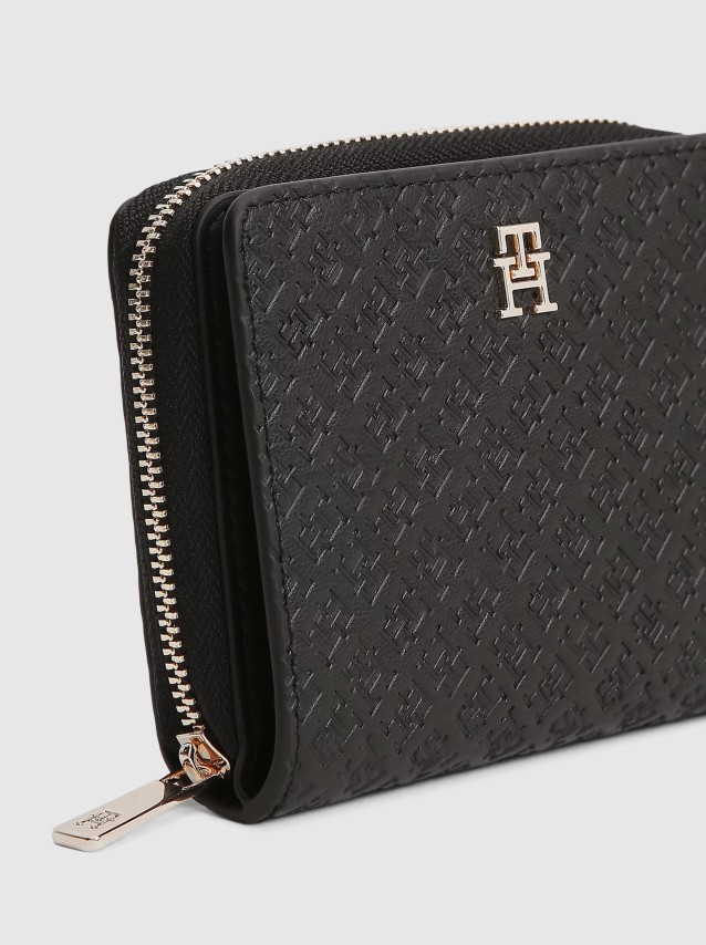Carteira Tommy Hilfiger Mulher Th Icon Med Za W/flap Mono