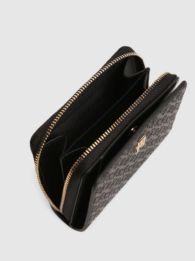 Carteira Tommy Hilfiger Mulher Th Icon Med Za W/flap Mono