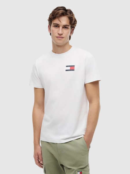 T-Shirt Tommy Jeans  Homem Tjm Slim Essential Flag Tee Ext